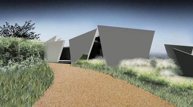 Contemporary architecture with full visualisations of the planting plans, landscape design, Devon.